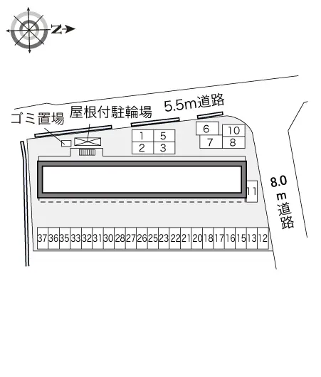 ★手数料０円★松山市北土居５丁目　月極駐車場（LP）